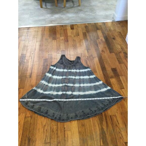 Zuriet Beaded Grey & White Tunic/Cover Up/Mini Dress Free Size - Picture 13 of 16